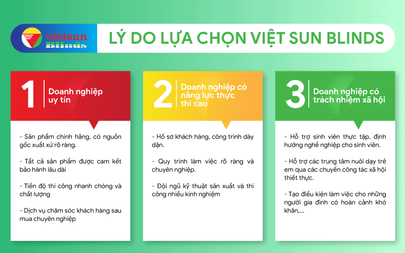 Việt Sun Blinds cam kết đem đến cho khách hàng những sản phẩm mành tre chất lượng