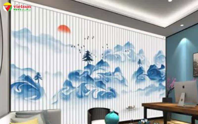 Rèm Lá Dọc In Tranh 5 Rèm lá dọc bình minh đang lên
